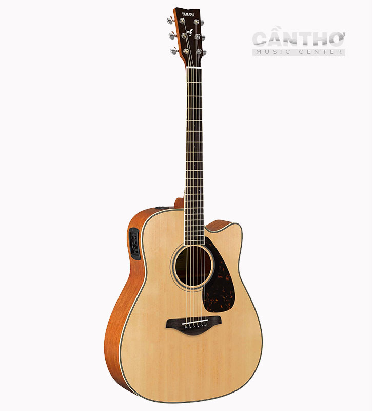 dan guitar yamaha acoustic FGX820C black natural go tu nhien mặt trước Nhạc cụ Yamaha chính hãng Cần Thơ Music Center